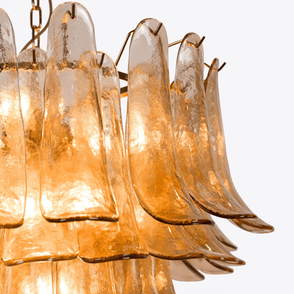 Amber Petalo Chandelier - Elegant Design with Adjustable Height & LED