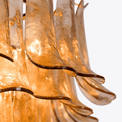 Amber Petalo Chandelier - Elegant Design with Adjustable Height & LED