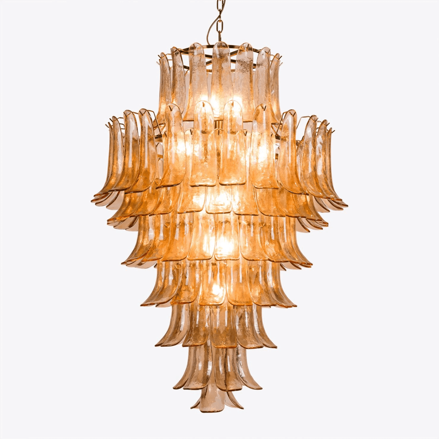 Amber Petalo Chandelier - Elegant Design with Adjustable Height & LED