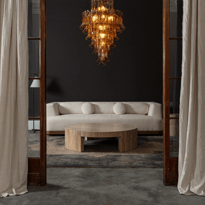 Amber Petalo Chandelier - Elegant Design with Adjustable Height & LED