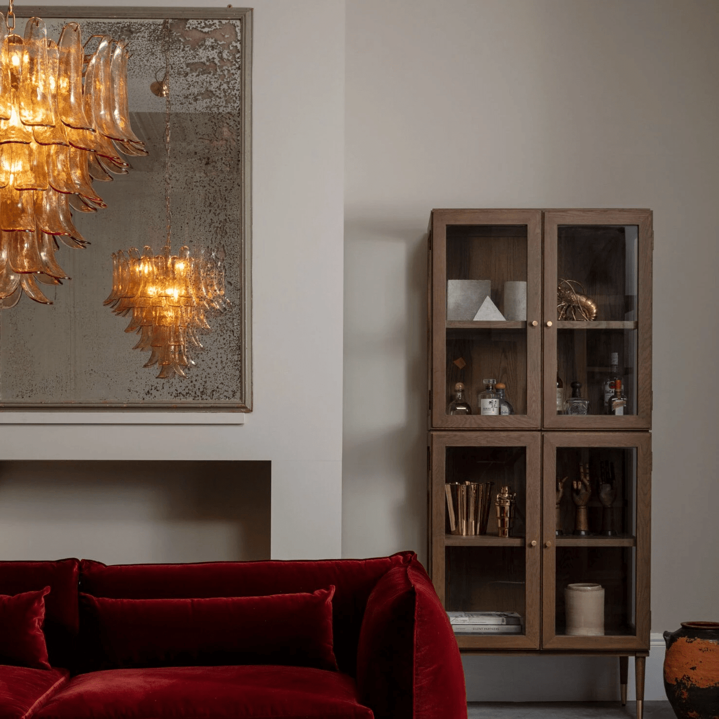 Amber Petalo Chandelier - Elegant Design with Adjustable Height & LED