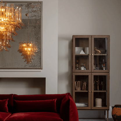 Amber Petalo Chandelier - Elegant Design with Adjustable Height & LED