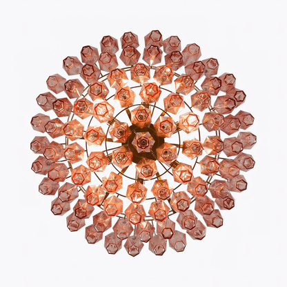 Modern Pink Polygon Drop Chandelier - Elegant Design & Adjustable Heig