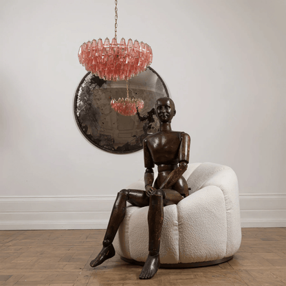 Modern Pink Polygon Drop Chandelier - Elegant Design & Adjustable Heig