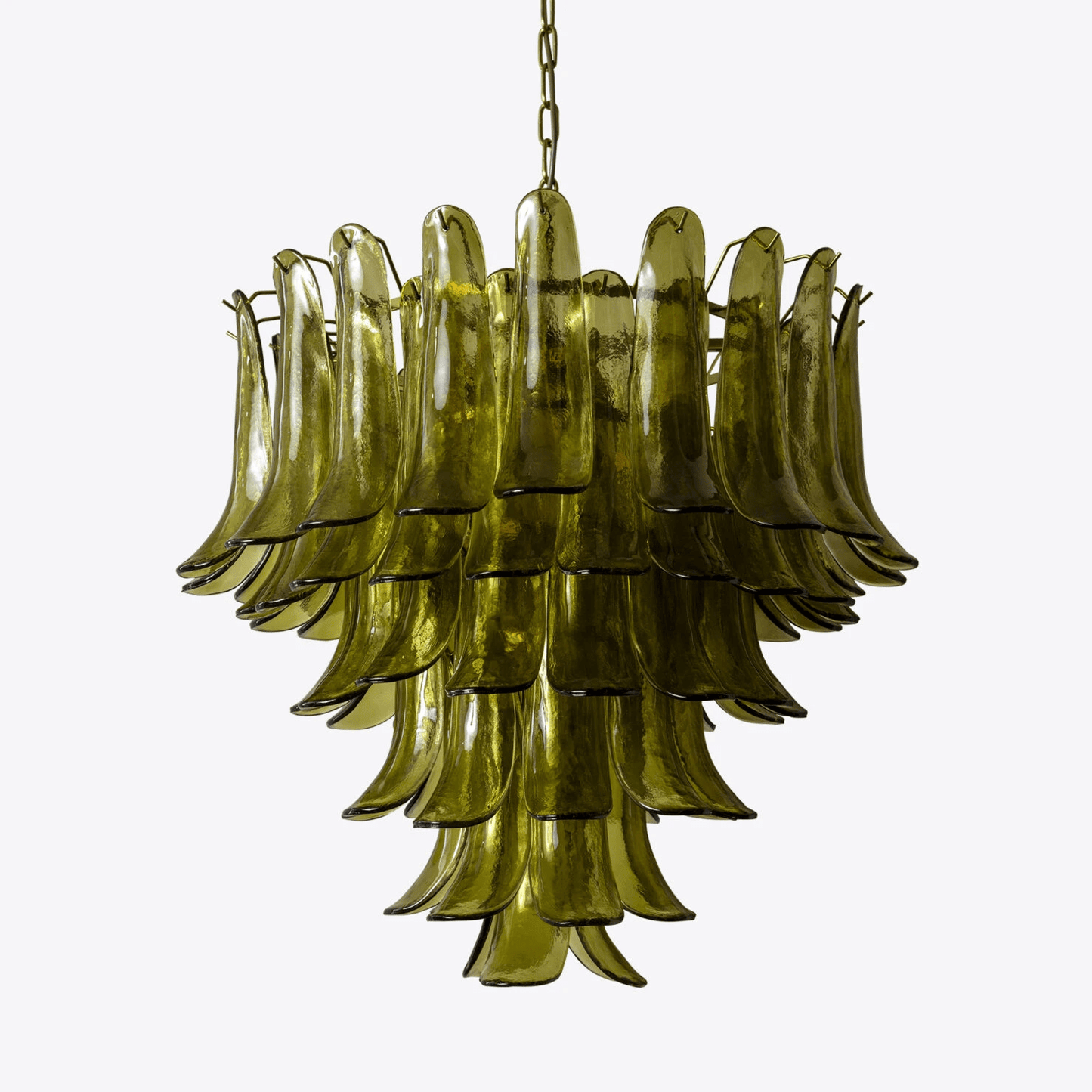 Elegant Green Petalo Chandelier with Adjustable Height & Energy-Effici