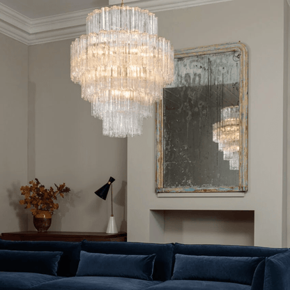 Rina Firenze Crystal Chandelier - Elegant Design, Adjustable Height