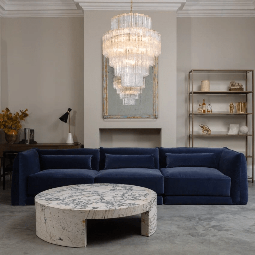 Rina Firenze Crystal Chandelier - Elegant Design, Adjustable Height