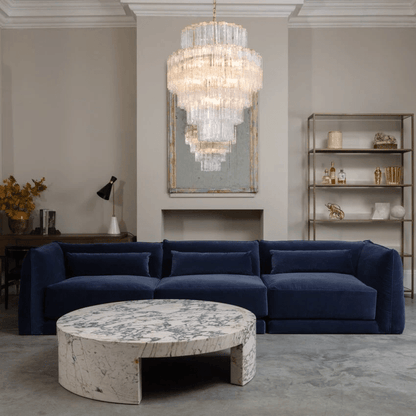 Rina Firenze Crystal Chandelier - Elegant Design, Adjustable Height