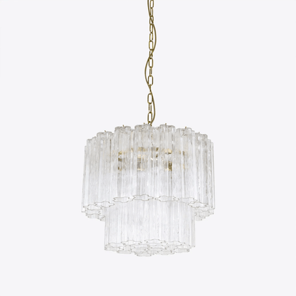Elegant Small Treviso Chandelier - Crystal Accents & Adjustable Height