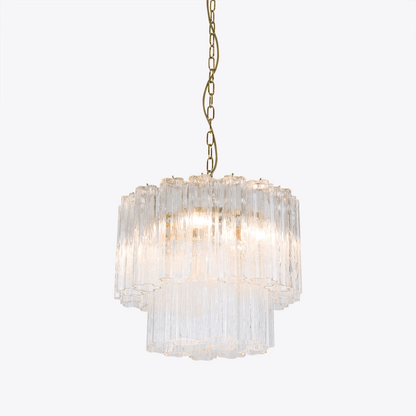 Elegant Small Treviso Chandelier - Crystal Accents & Adjustable Height