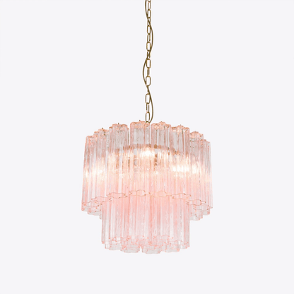 Elegant Small Treviso Chandelier - Crystal Accents & Adjustable Height