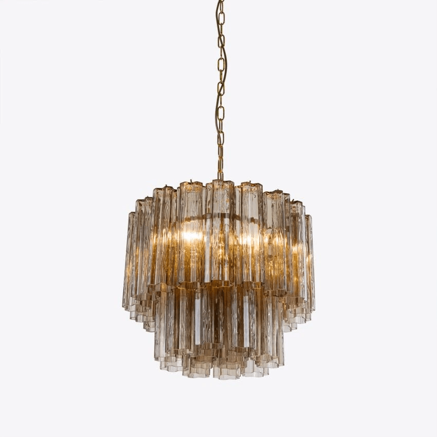 Elegant Small Treviso Chandelier - Crystal Accents & Adjustable Height