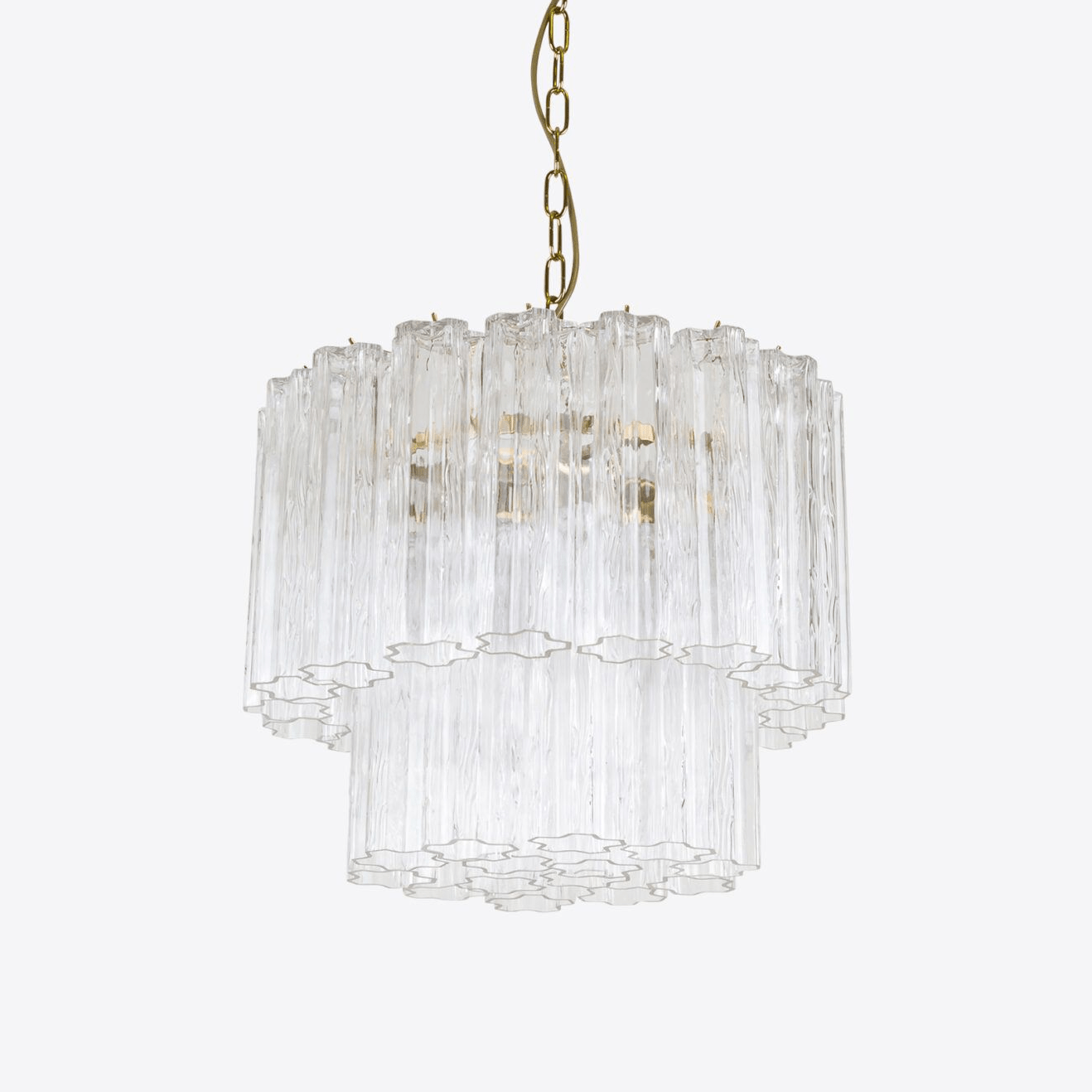 Elegant Small Treviso Chandelier - Crystal Accents & Adjustable Height