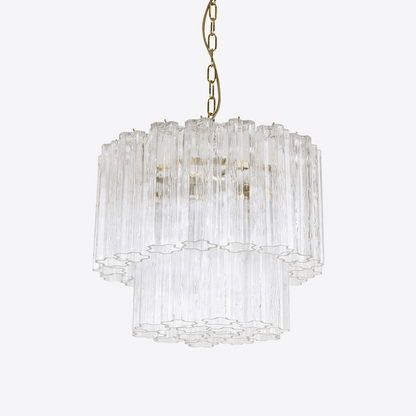 Elegant Small Treviso Chandelier - Crystal Accents & Adjustable Height