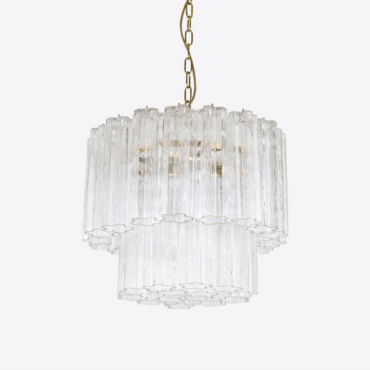 Elegant Small Treviso Chandelier - Crystal Accents & Adjustable Height