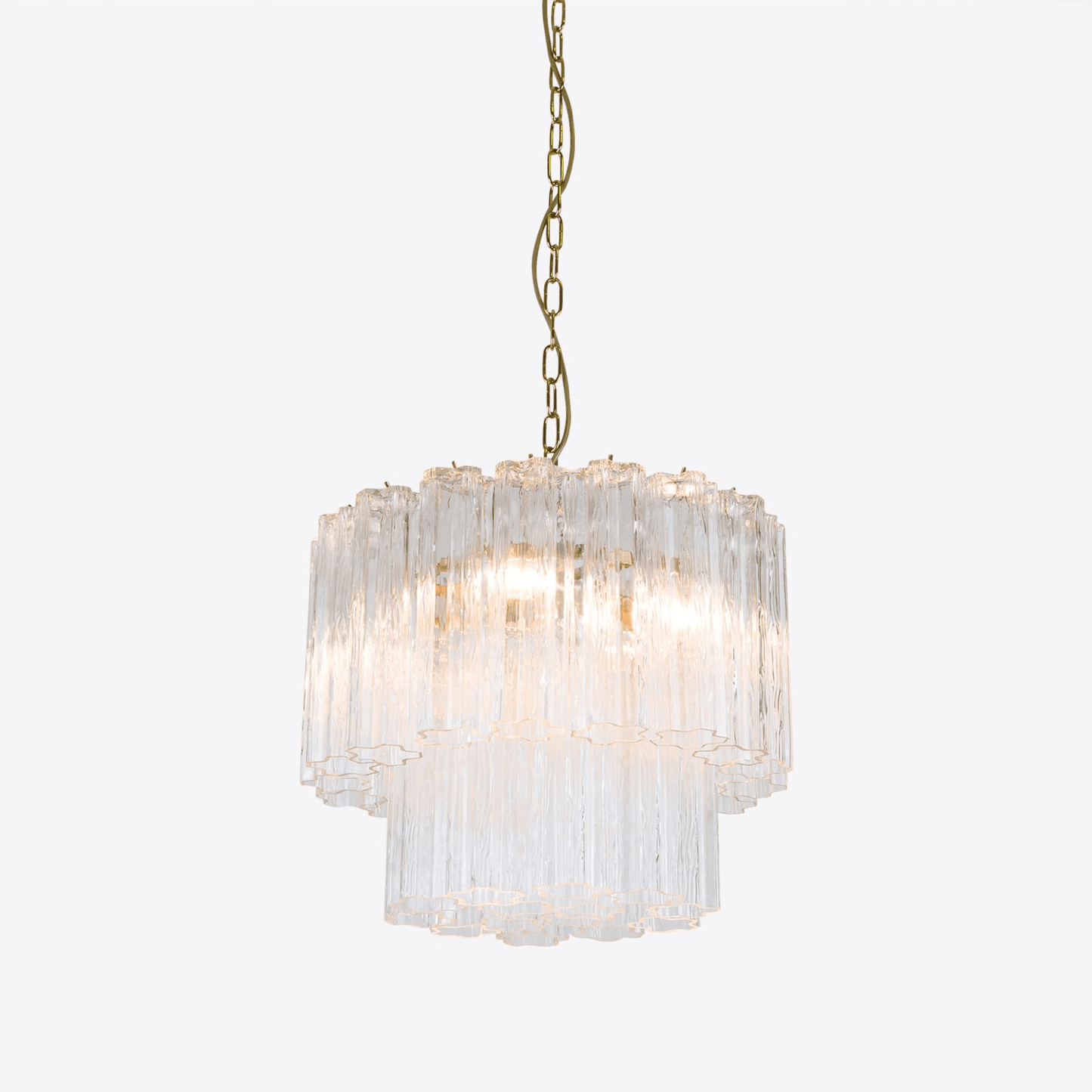 Elegant Small Treviso Chandelier - Crystal Accents & Adjustable Height