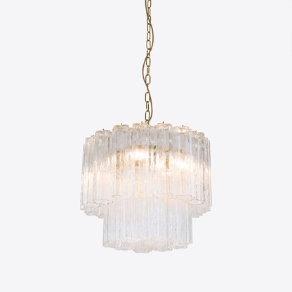 Elegant Small Treviso Chandelier - Crystal Accents & Adjustable Height