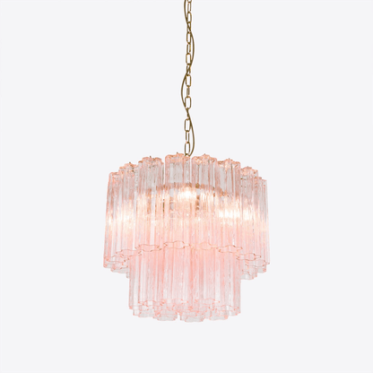 Elegant Small Treviso Chandelier - Crystal Accents & Adjustable Height