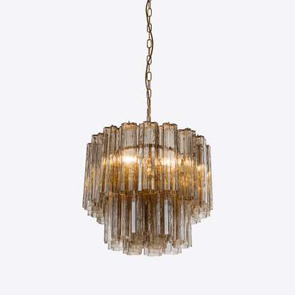 Elegant Small Treviso Chandelier - Crystal Accents & Adjustable Height
