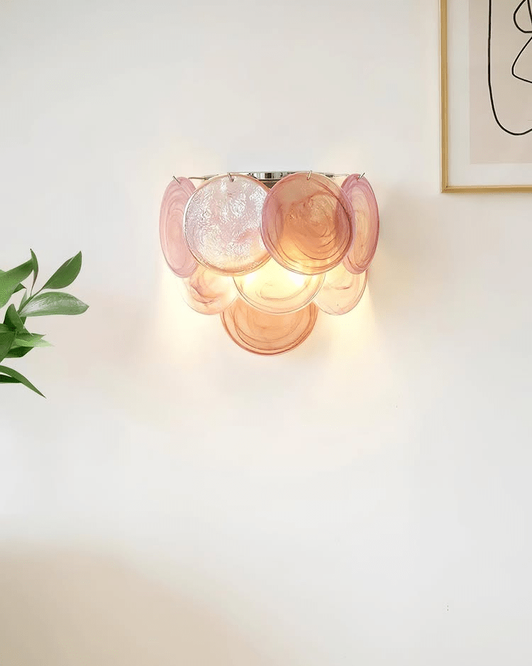Lunaria Disc Glass Wall Lamp - Elegant Design with LED Lighting & Adju