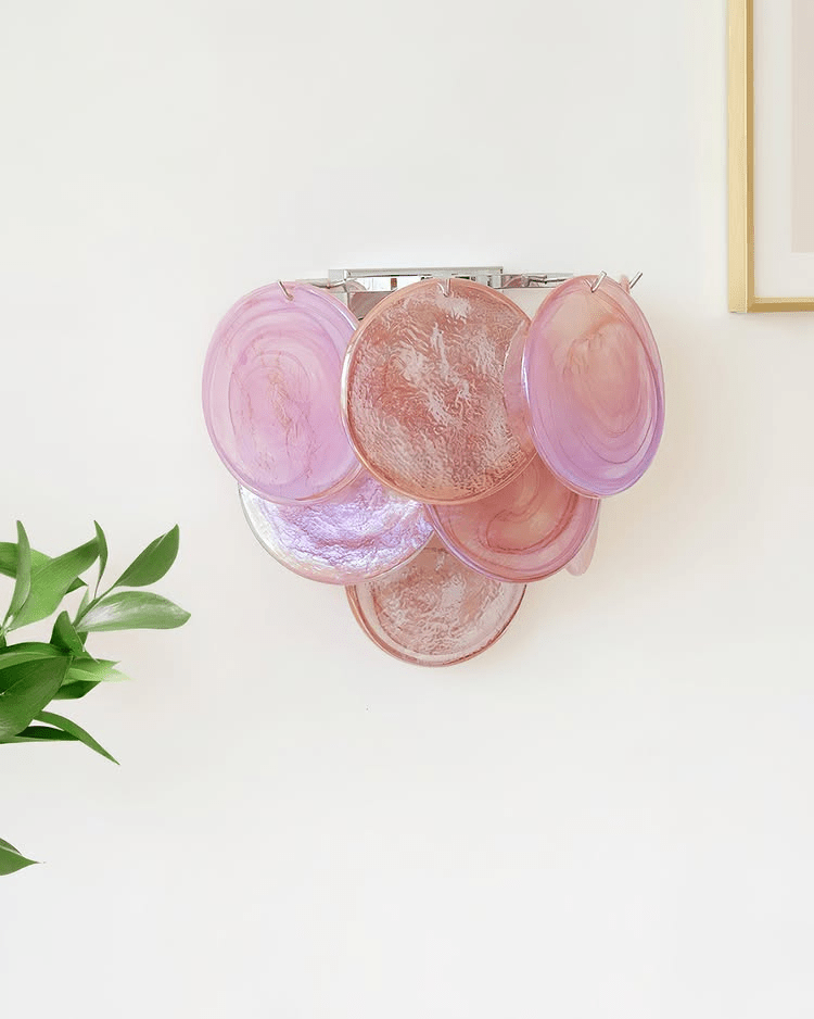 Lunaria Disc Glass Wall Lamp - Elegant Design with LED Lighting & Adju