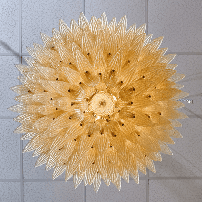 Elegant Glass Palmette Chandelier with Dimmable LED Lights