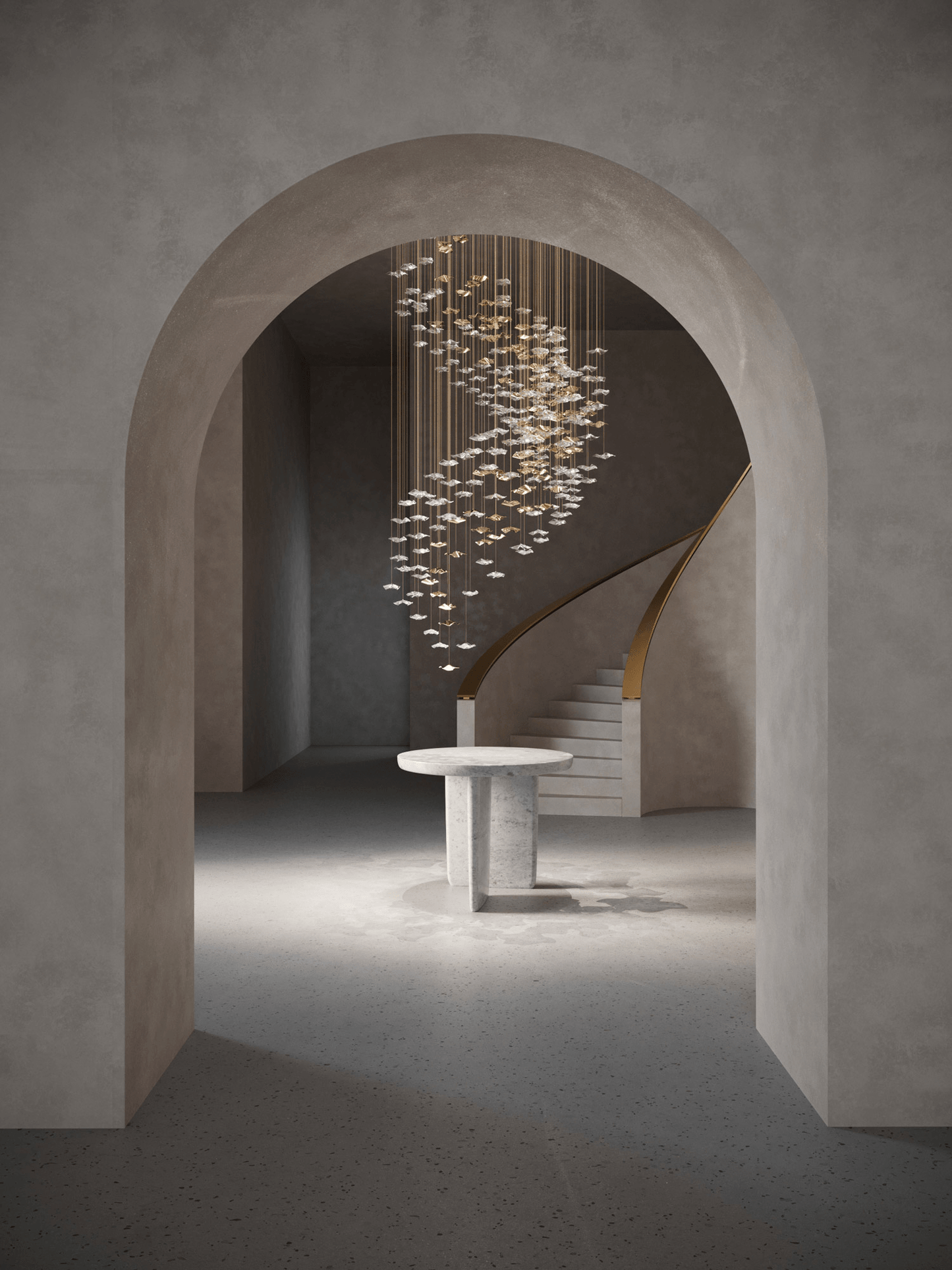 Tidal Stair Chandelier - Elegant Design with Adjustable Height & LED L