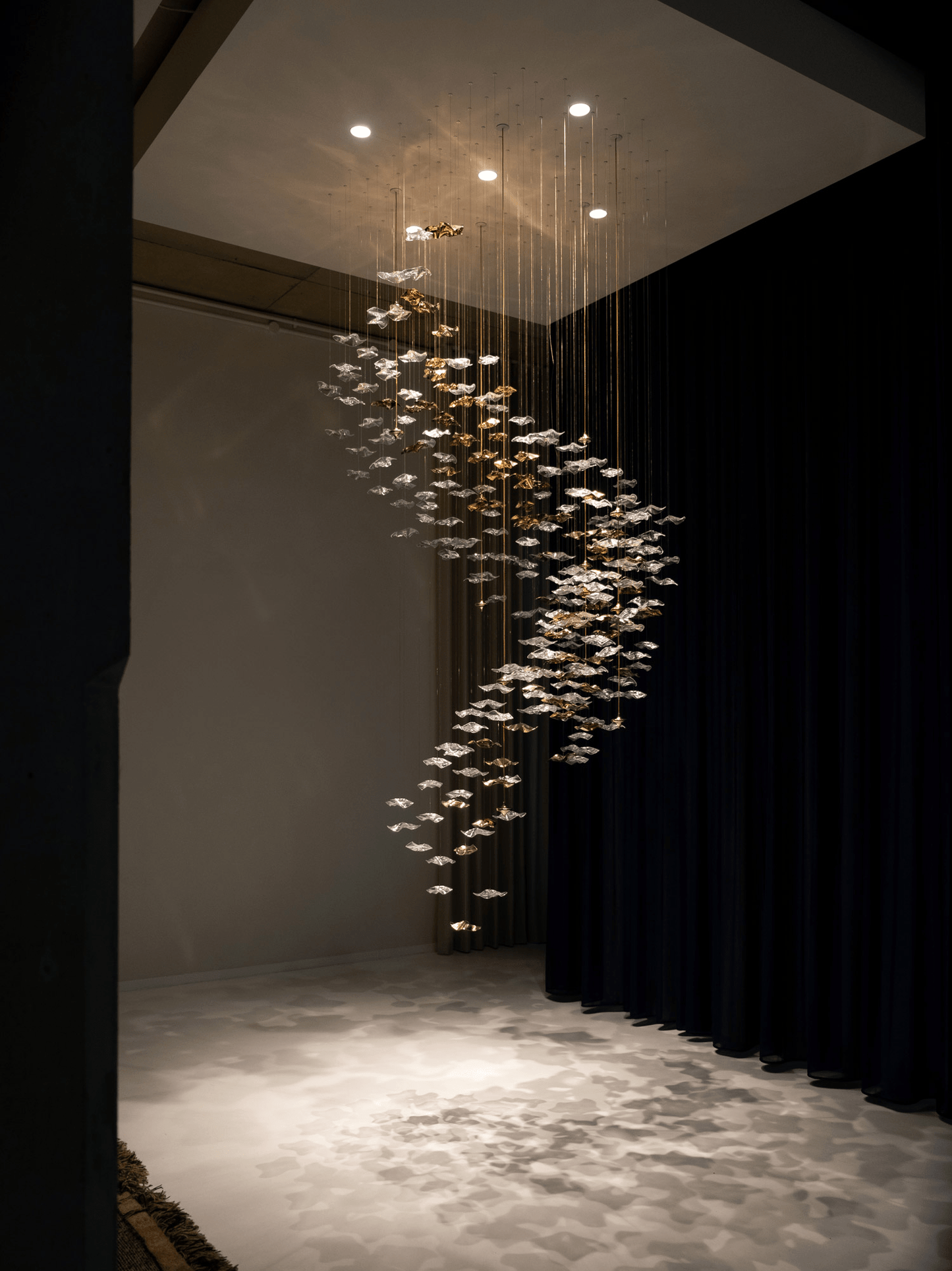 Tidal Art Glass Chandelier - Elegant Design with Dimmable LED Lights
