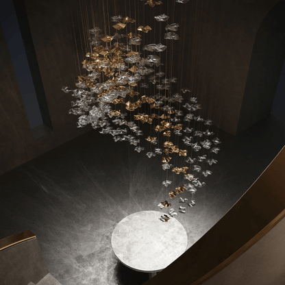 Tidal Art Glass Pendant Lamp - Handcrafted, Adjustable Brightness