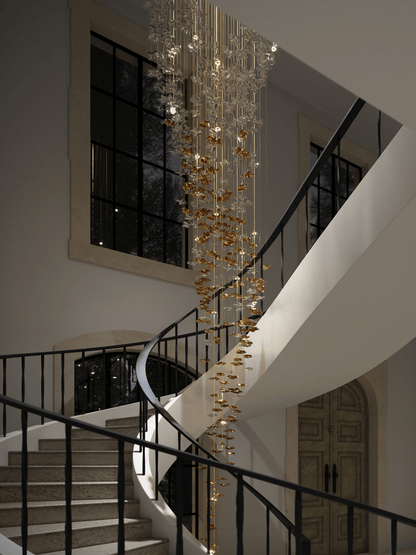 Tidal Art Glass Pendant Lamp - Handcrafted, Adjustable Brightness