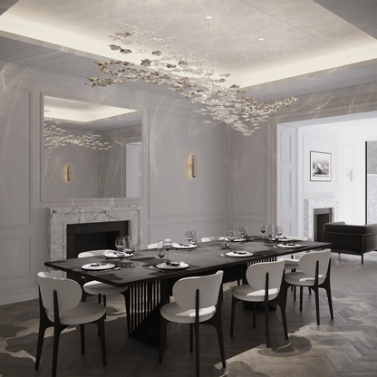 Tidal Art Glass Chandelier - Elegant Design with Dimmable LED Lights