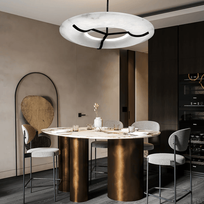 Elegant Alabaster Pendant Light - Adjustable Height, Soft Glow