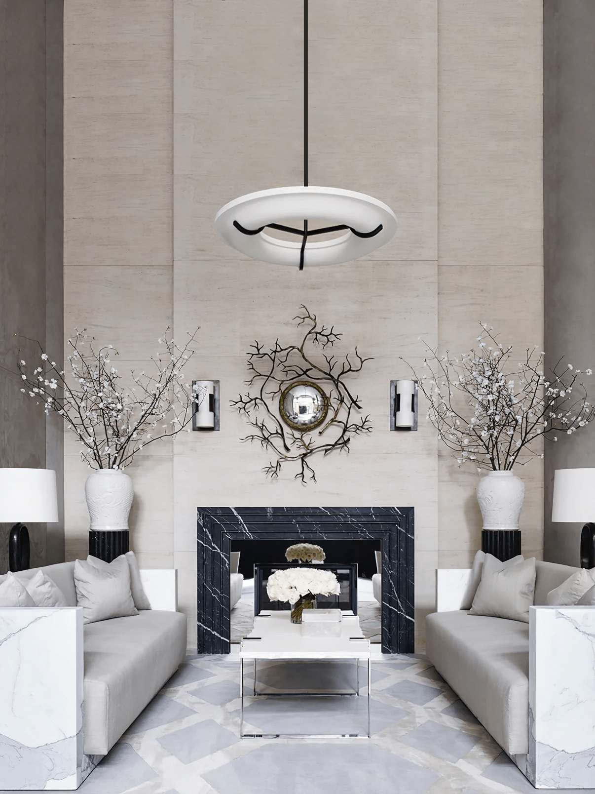 Elegant Alabaster Pendant Light - Adjustable Height, Soft Glow