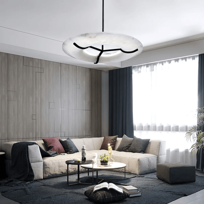 Elegant Alabaster Pendant Light - Adjustable Height, Soft Glow
