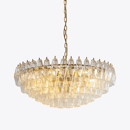 Clear Sorrento Chandelier - Elegant Design with Adjustable Height & LE