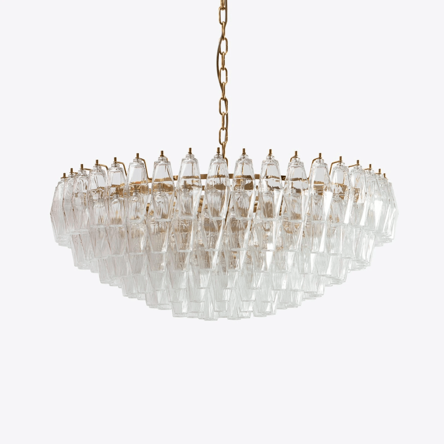 Clear Sorrento Chandelier - Elegant Design with Adjustable Height & LE