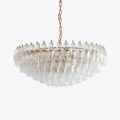 Clear Sorrento Chandelier - Elegant Design with Adjustable Height & LE