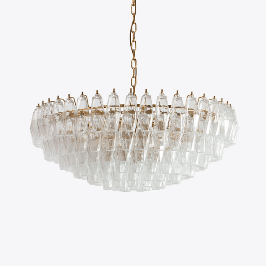 Clear Sorrento Chandelier - Elegant Design with Adjustable Height & LE