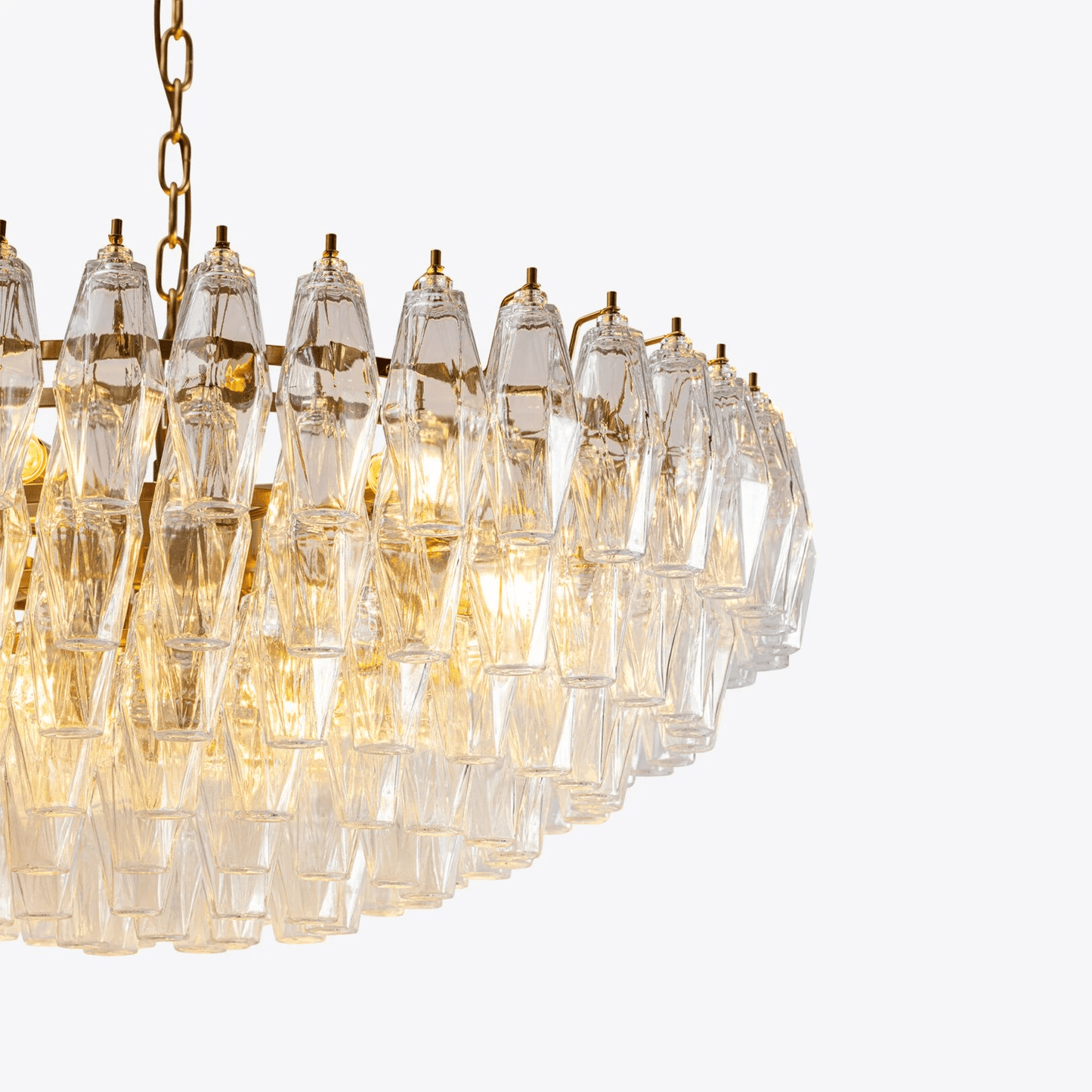 Clear Sorrento Chandelier - Elegant Design with Adjustable Height & LE