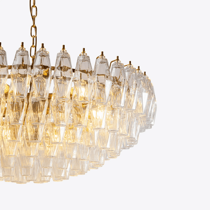 Clear Sorrento Chandelier - Elegant Design with Adjustable Height & LE