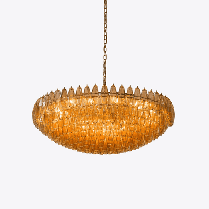 Amber Sorrento Chandelier - Elegant Design with Adjustable Height & LE