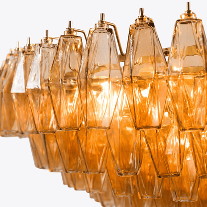 Amber Sorrento Chandelier - Elegant Design with Adjustable Height & LE