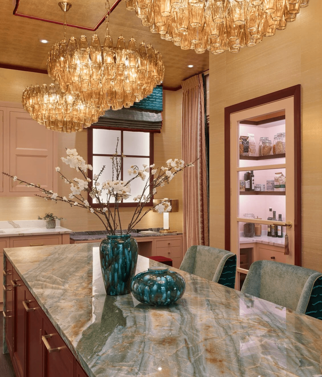 Amber Sorrento Chandelier - Elegant Design with Adjustable Height & LE