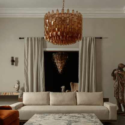 Sorrento Drum Chandelier - Elegant Design with Adjustable Height & LED