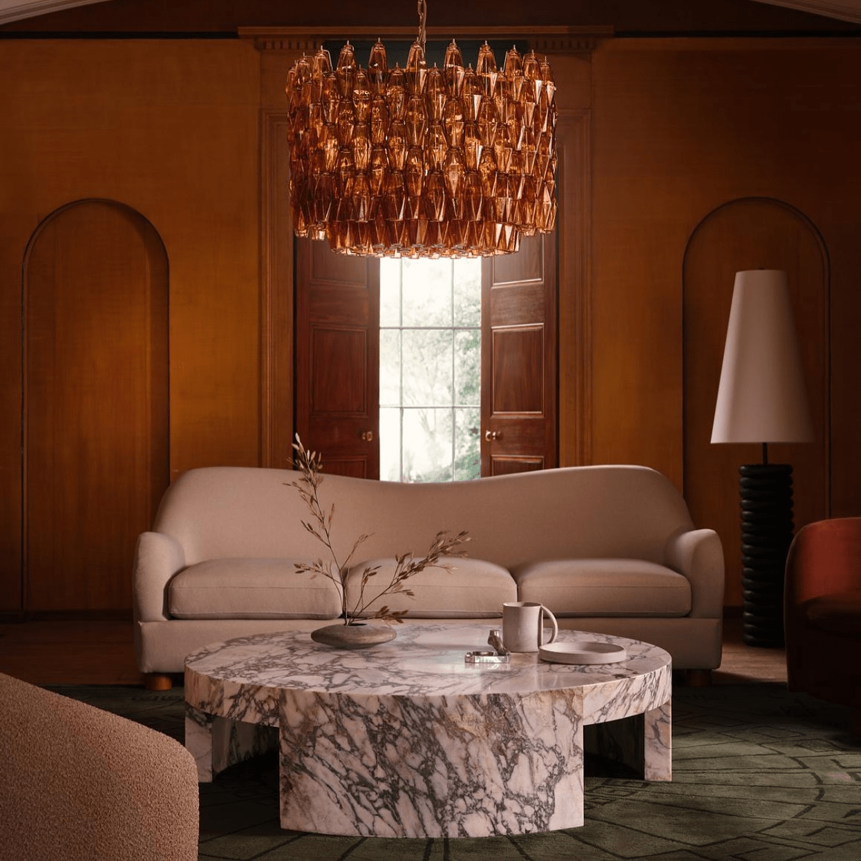 Sorrento Drum Chandelier - Elegant Design with Adjustable Height & LED