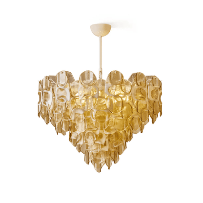 Elegant Vivara Glass Chandelier with Adjustable Height & Crystal Accen
