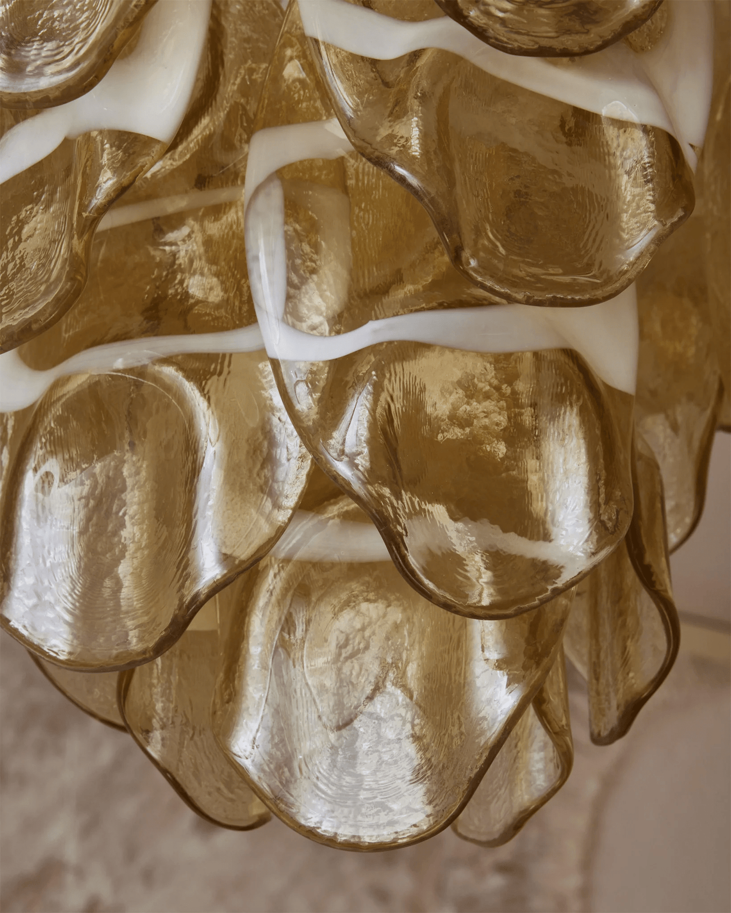 Elegant Vivara Glass Chandelier with Adjustable Height & Crystal Accen