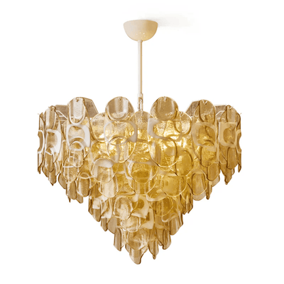 Elegant Vivara Glass Chandelier with Adjustable Height & Crystal Accen
