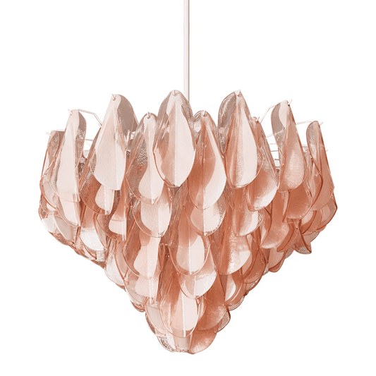 Elegant Vivara Glass Chandelier with Adjustable Height & Crystal Accen