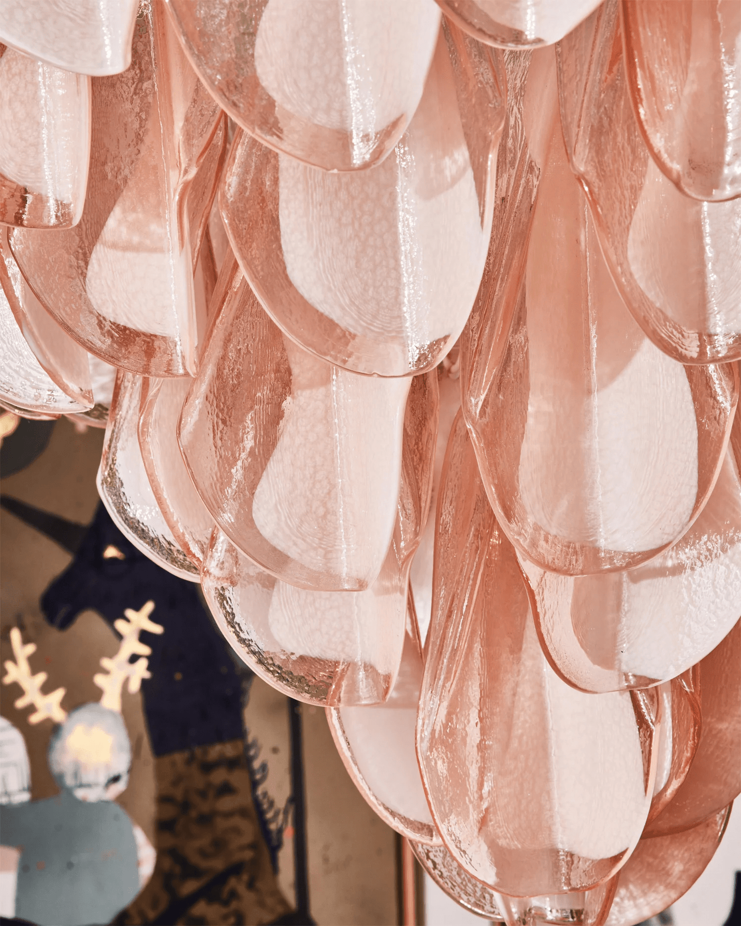 Elegant Vivara Glass Chandelier with Adjustable Height & Crystal Accen